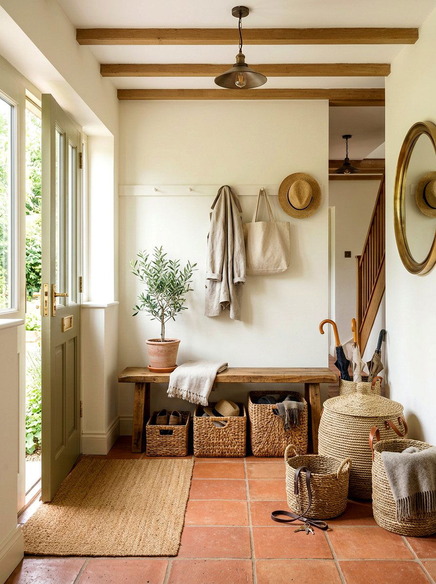 Woven Basket Storage - 25 Spring Tuscan Decor Ideas