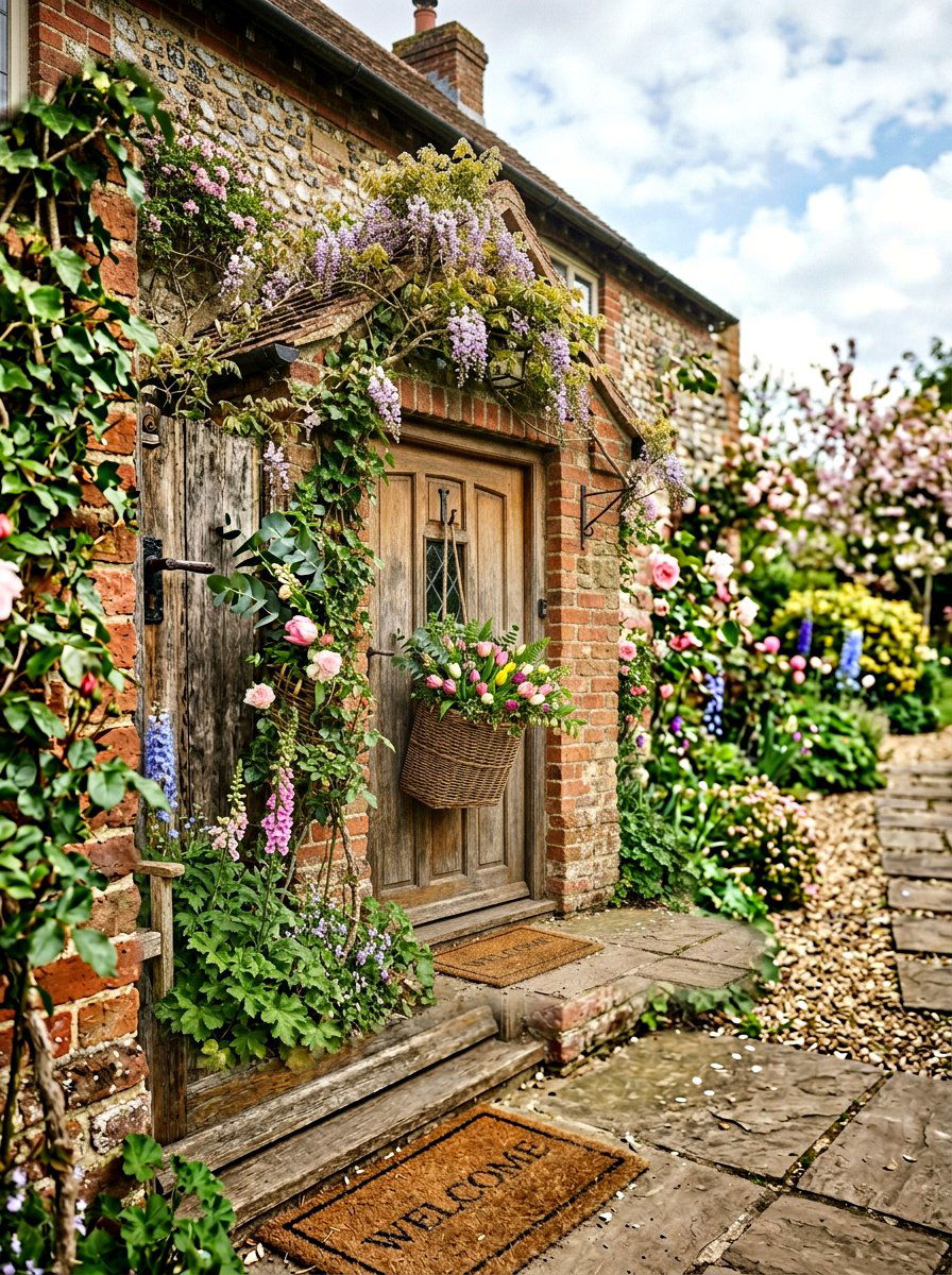 Woven Basket Wreath - 25 Spring Wreath Ideas