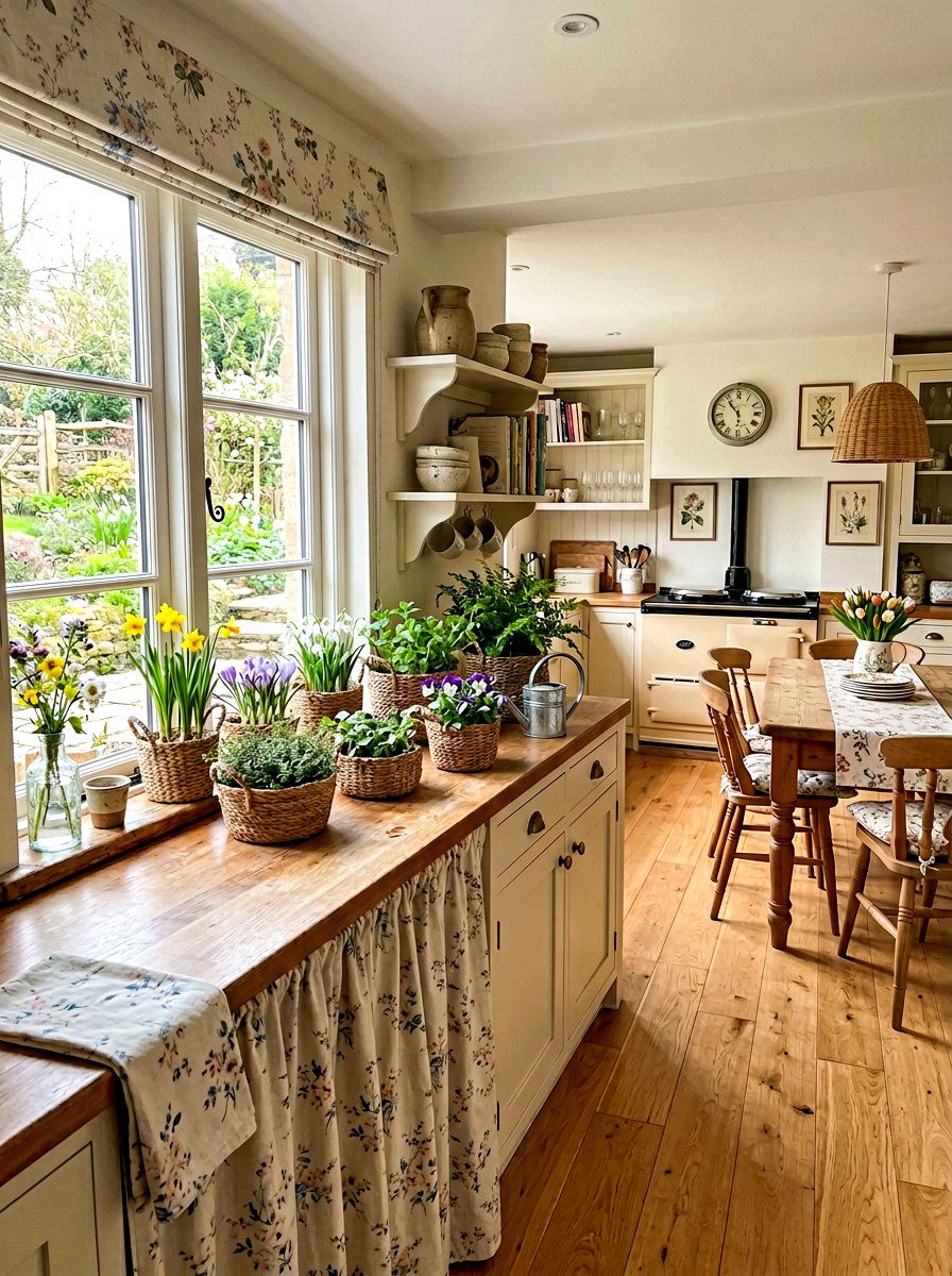 Woven Baskets - 25 Spring Kitchen Windowsill Decor Ideas