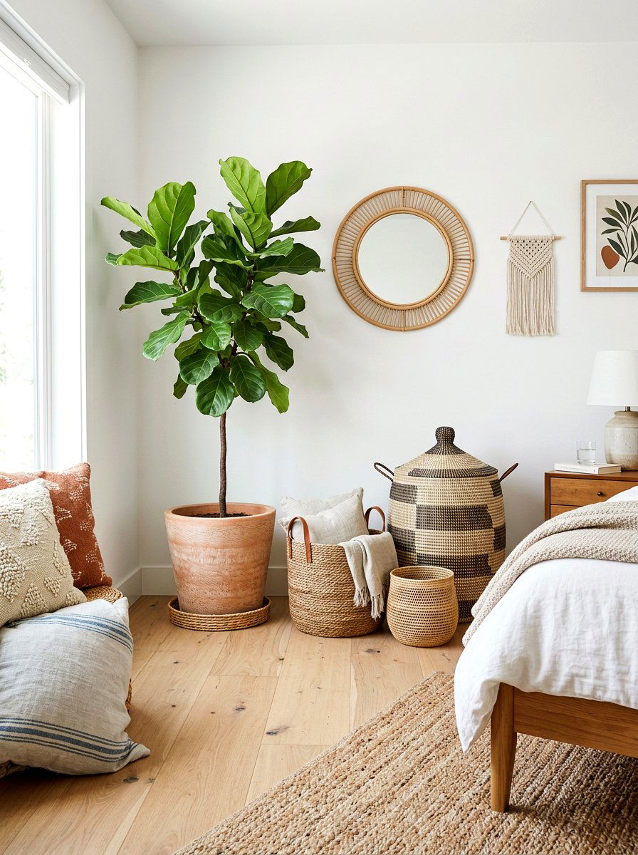 Woven Baskets - 25 Spring Guest Room Decor Ideas