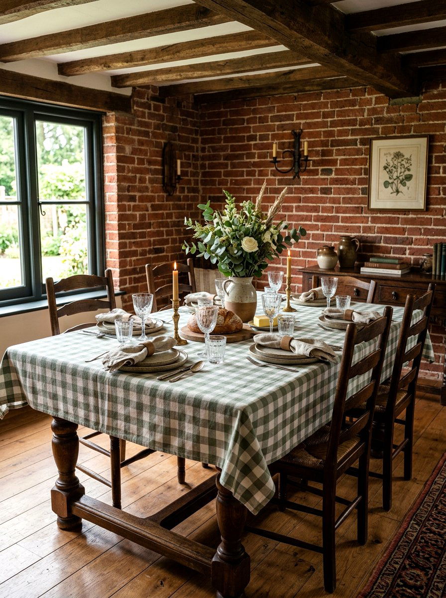 Woven Check Tablecloth - 25 Spring Tablecloth Ideas