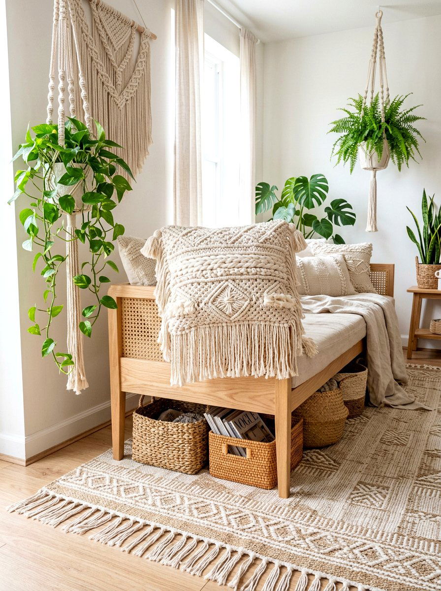 Woven Cotton Pillow - 25 Spring Porch Pillow Ideas