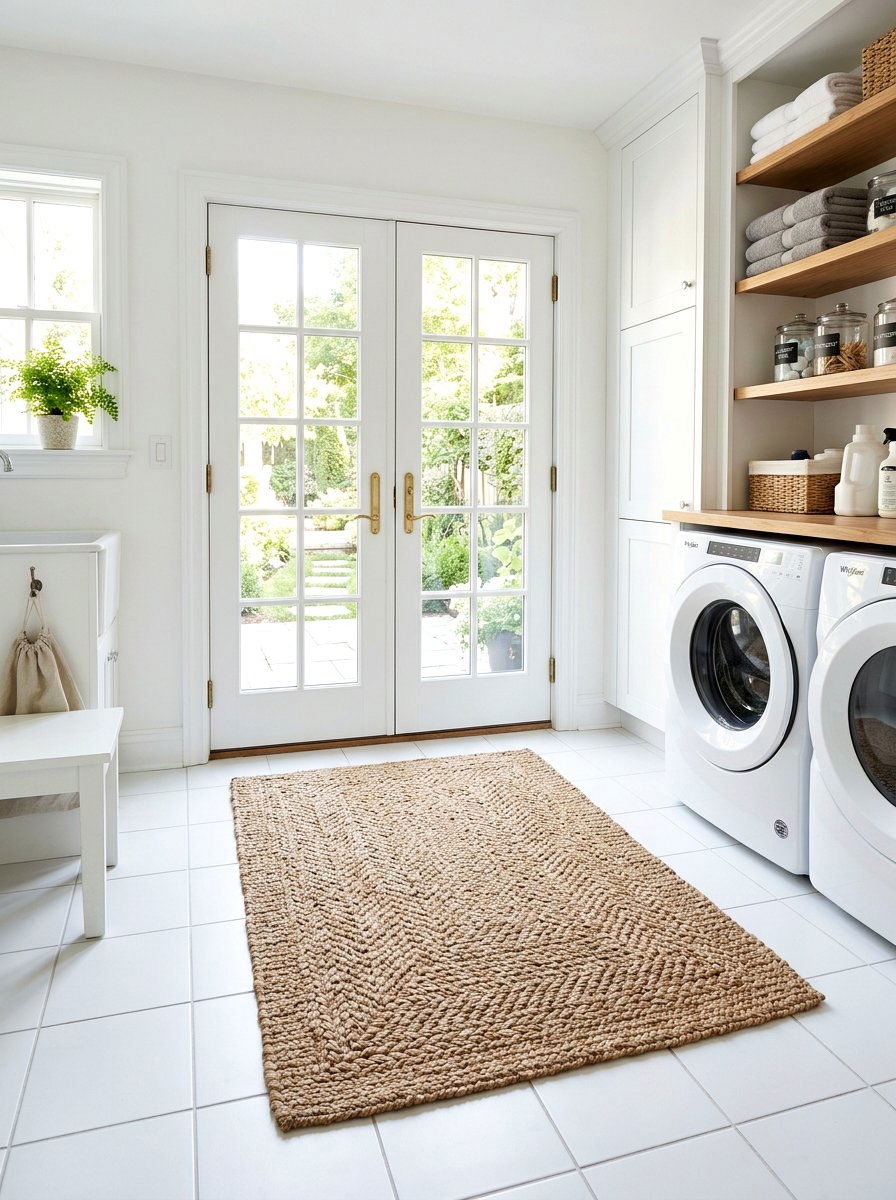 Woven Door Mat - 25 Spring French Door Decor Ideas