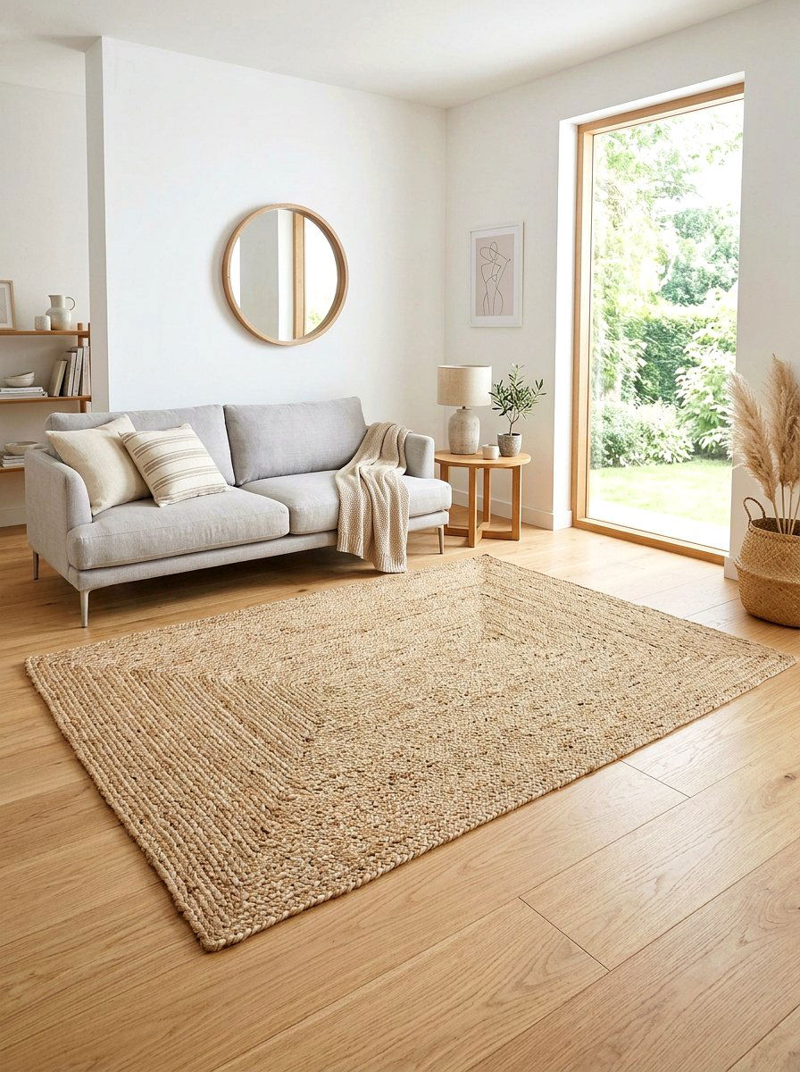 Woven Jute Rug - 25 Spring Minimalist Decor Ideas
