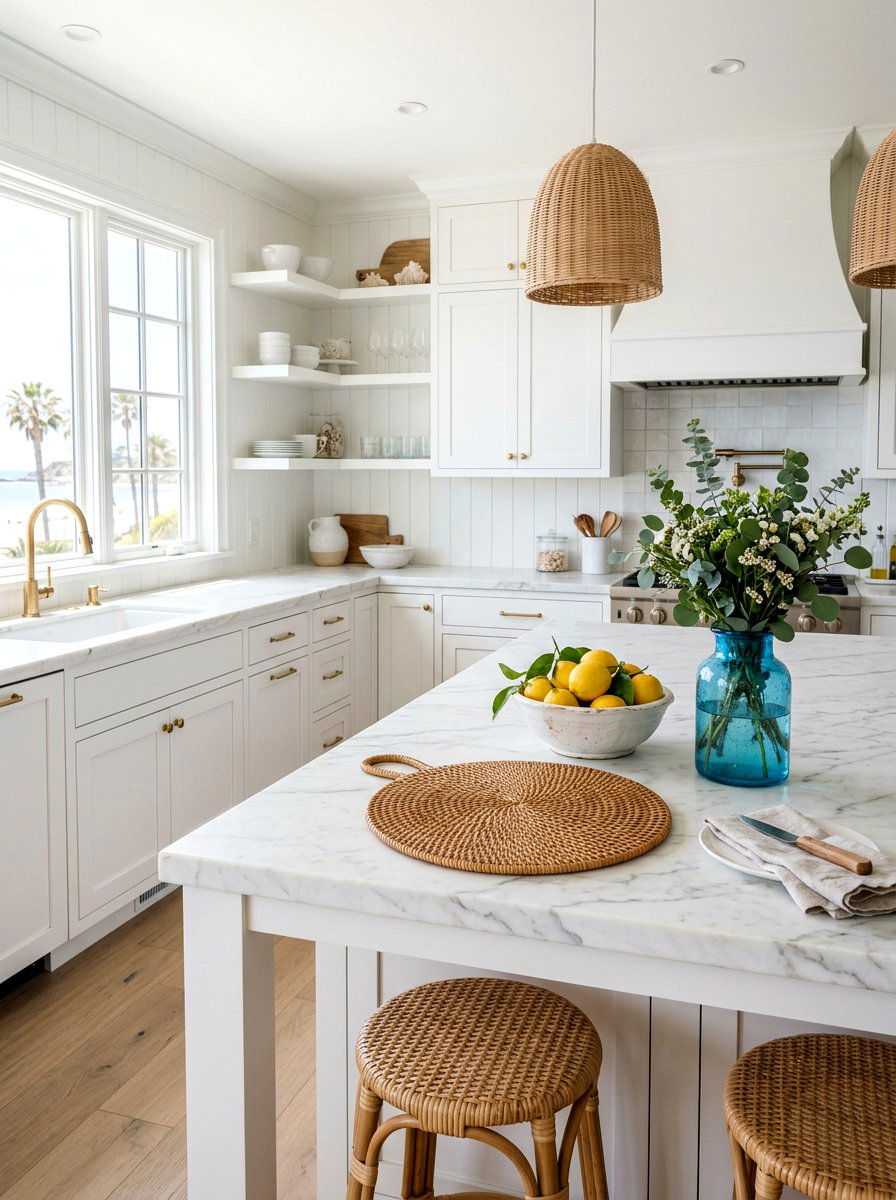 Woven Rattan Board - 25 Spring Cutting Board Decor Ideas