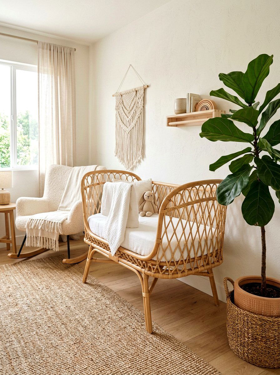 Woven Rattan Crib - 25 Spring Crib Decor Ideas