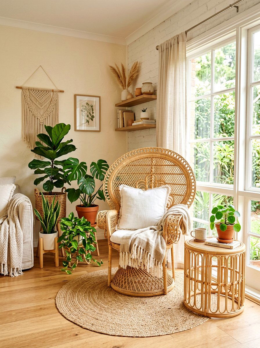 Woven Rattan Furniture - 25 Spring Sitting Room Decor Ideas