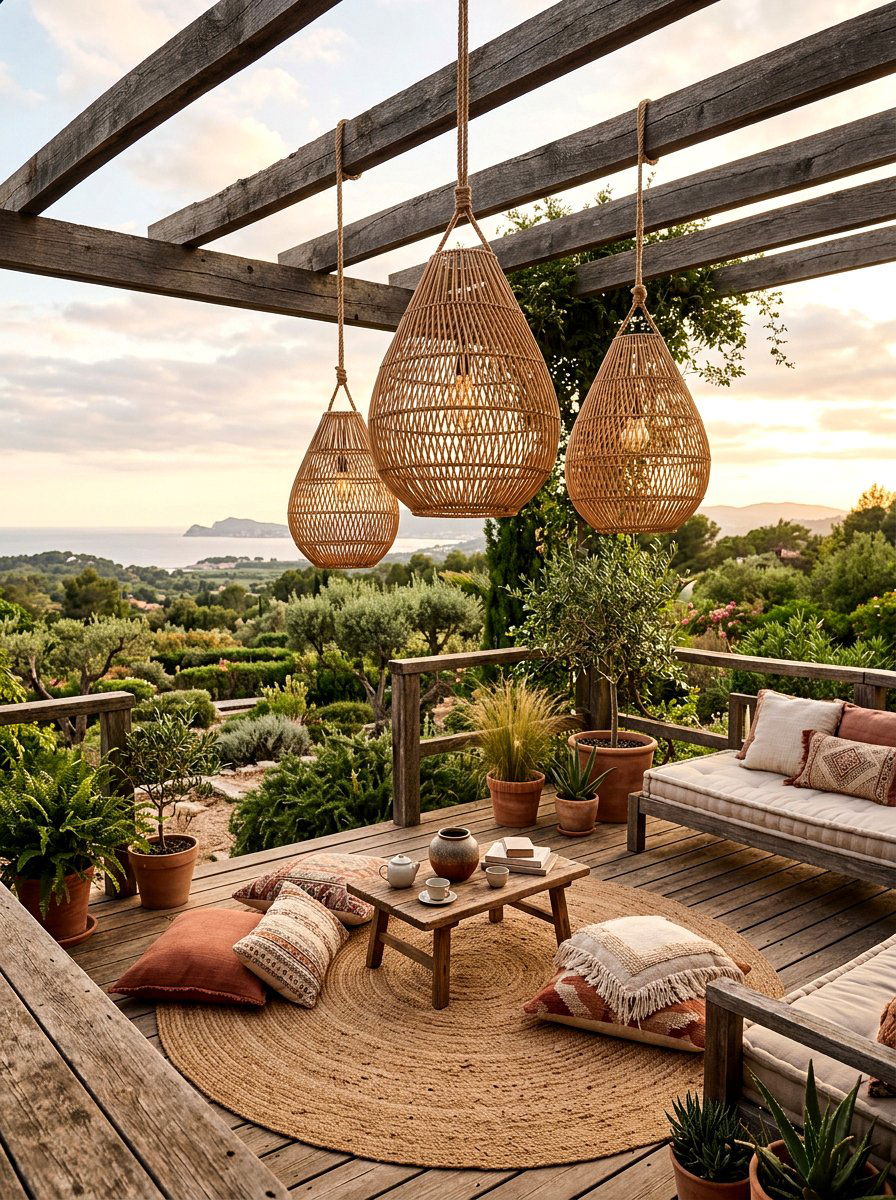 Woven Rattan Lantern - 25 Spring Garden Lantern Ideas