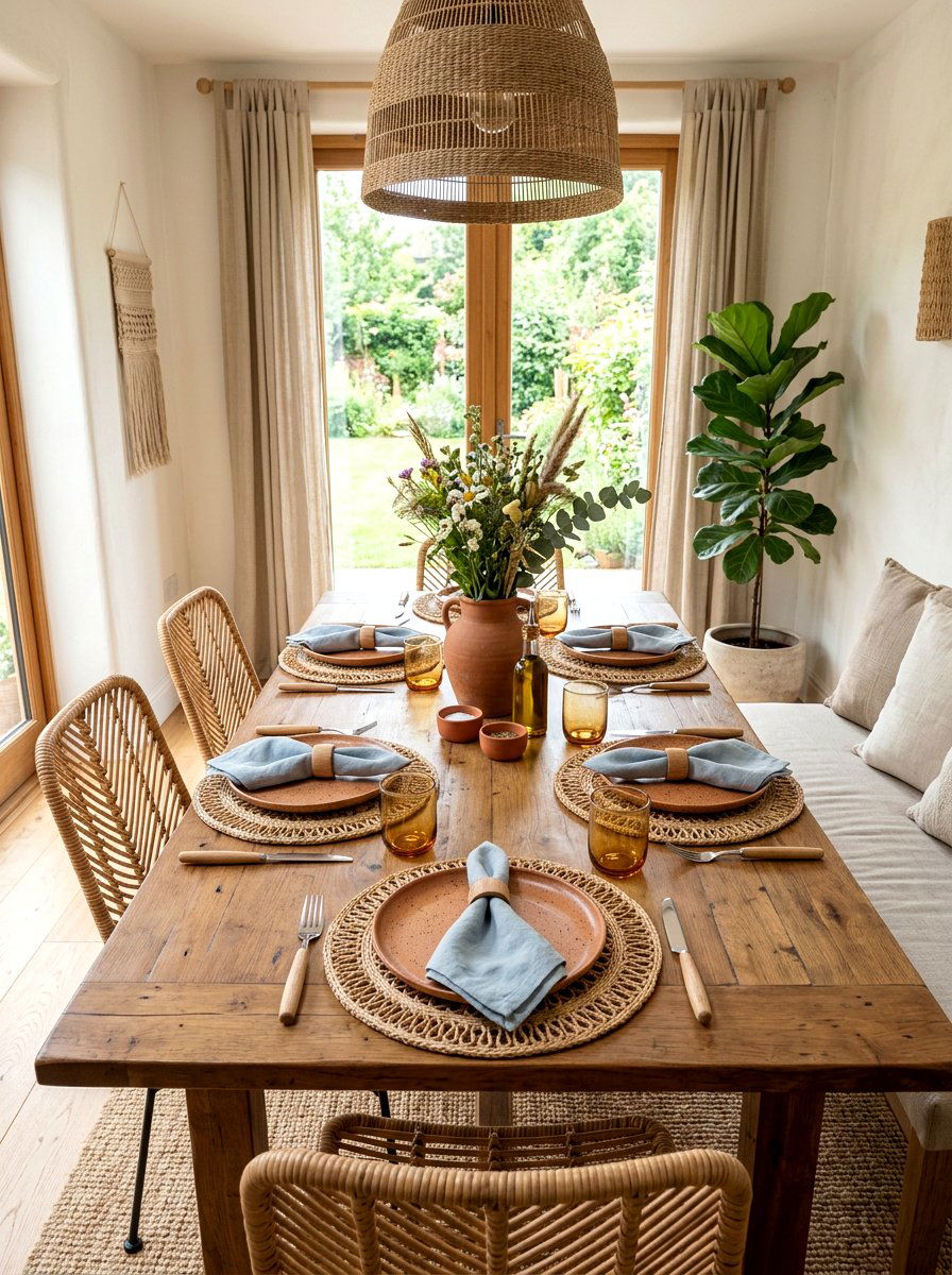 Woven Rattan Placemat - 25 Spring Luncheon Table Ideas