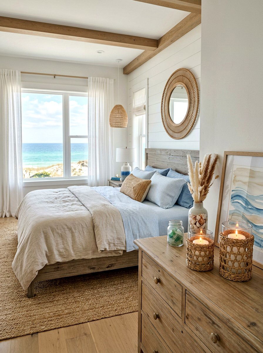 Woven Seagrass Candle Sleeves - 25 Spring Candle Arrangement Ideas