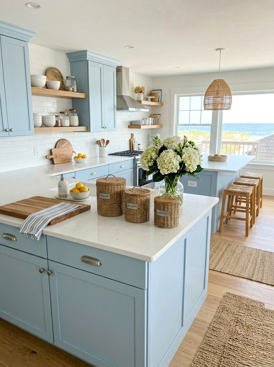 Woven Seagrass Canister Covers - 25 Spring Kitchen Canisters Ideas