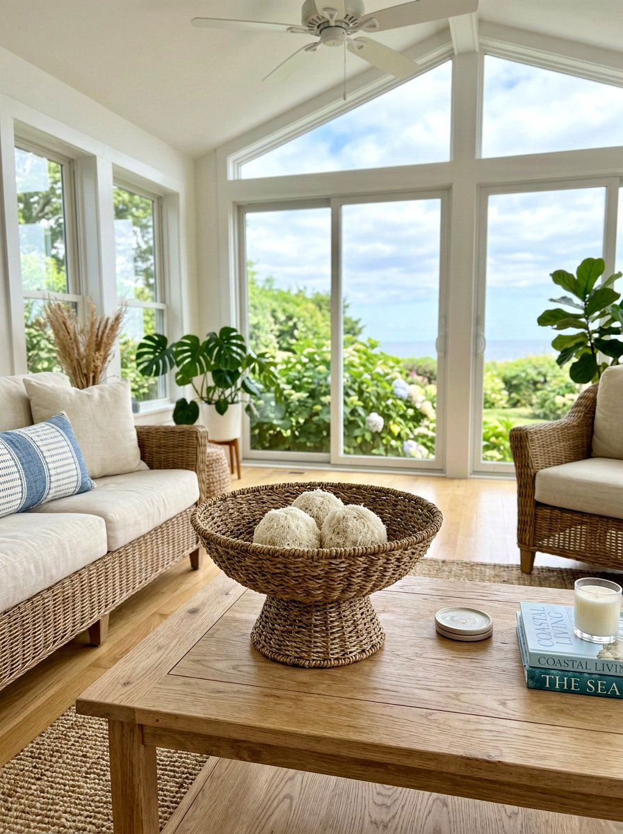 Woven Seagrass Pedestal Bowl - 25 Spring Pedestal Bowl Ideas