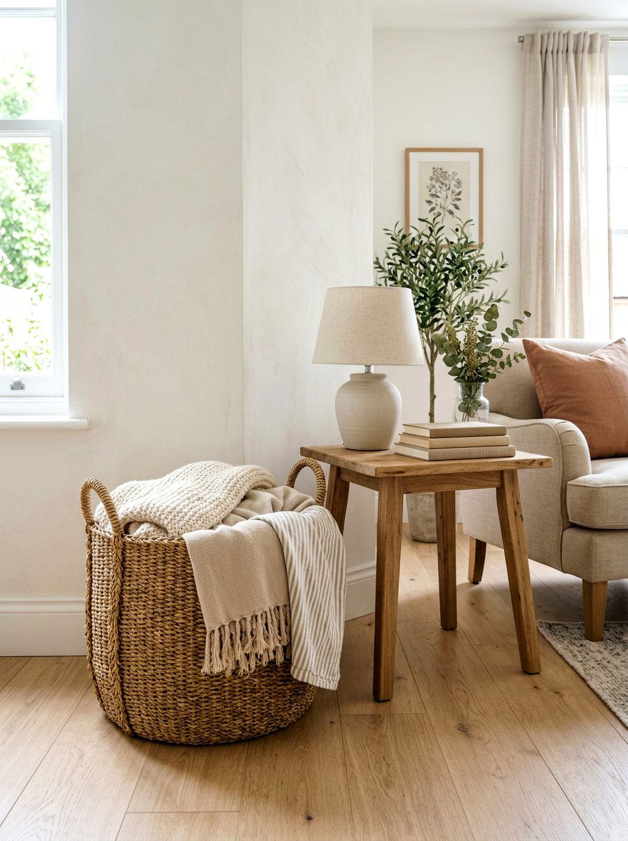 Woven Storage Basket - 25 Spring Mobile Home Decor Ideas