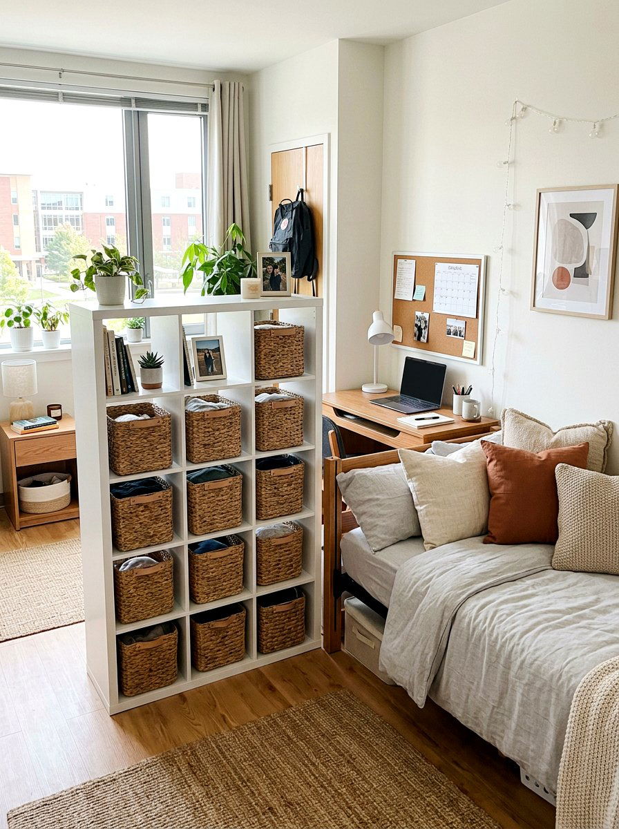 Woven Storage Baskets - 25 Spring Dorm Room Decor Ideas