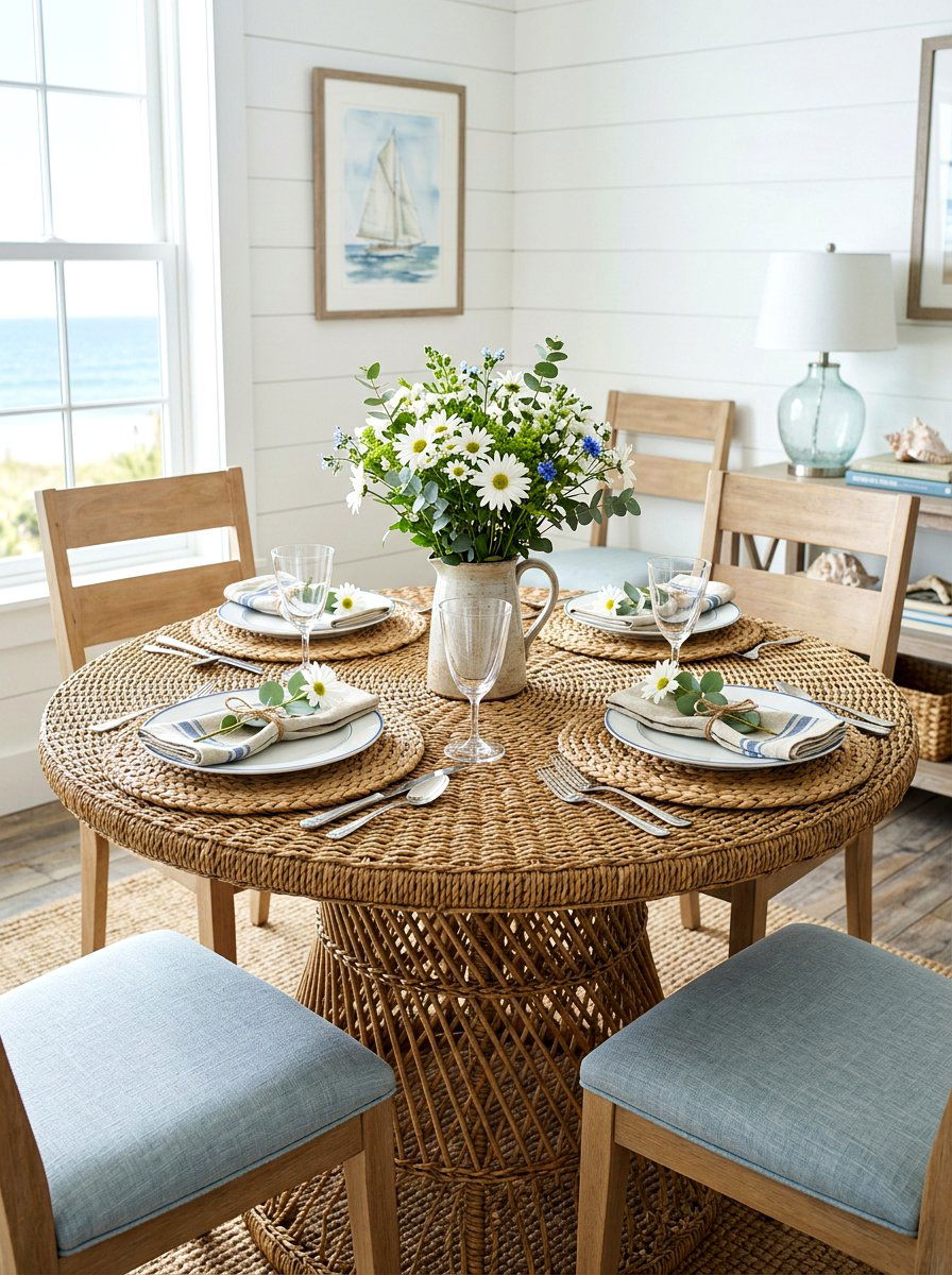 Woven Texture Table - 25 Spring Table Arrangement Ideas