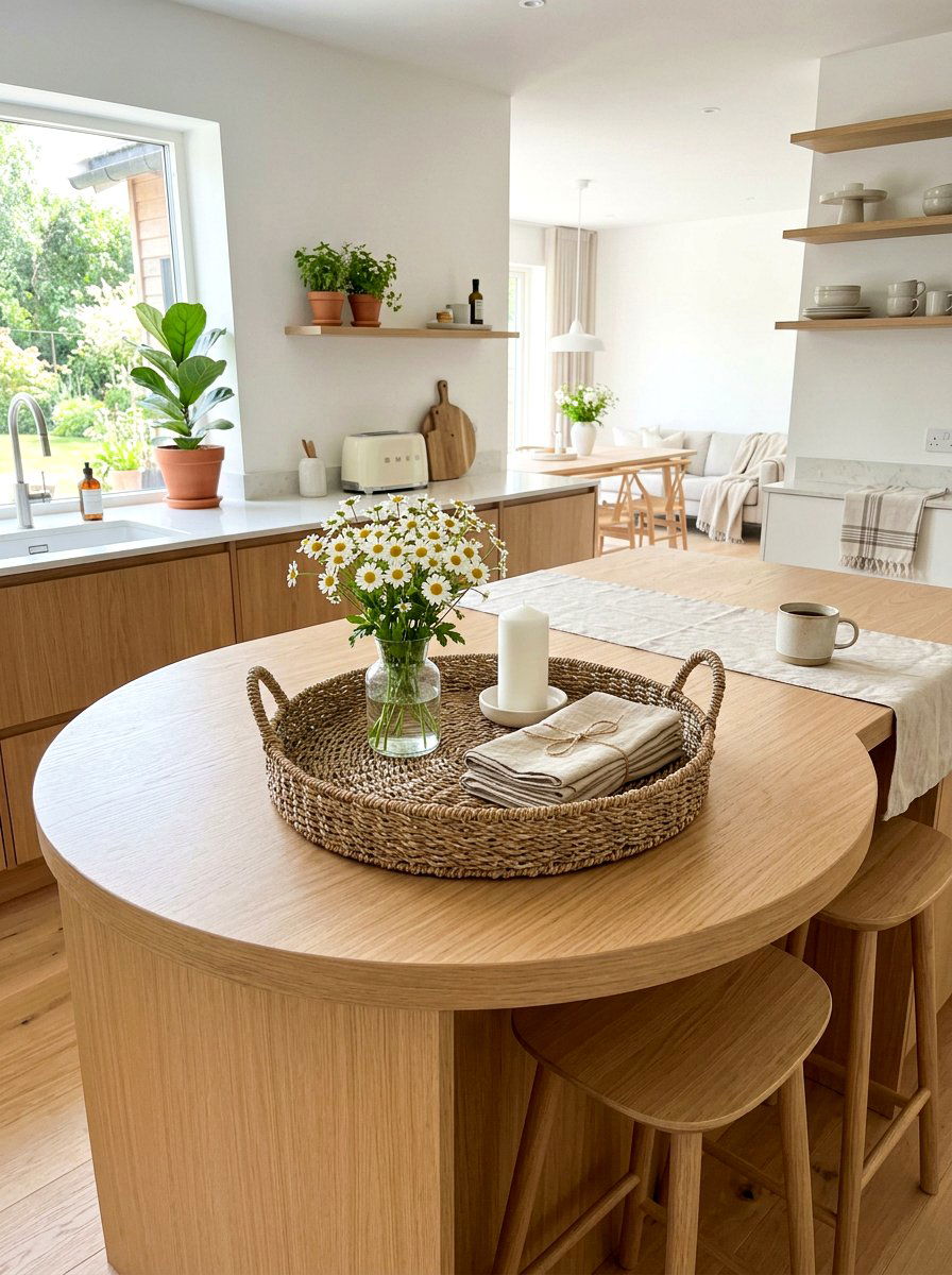 Woven Tray Arrangement - 25 Spring Kitchen Table Arrangement Ideas