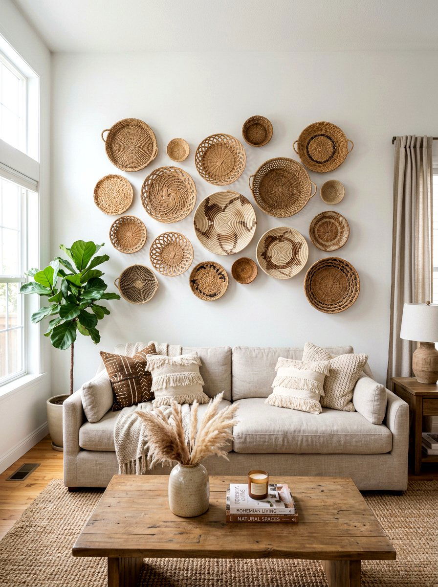 Woven Wall Basket - 25 Spring Repurposed Decor Ideas