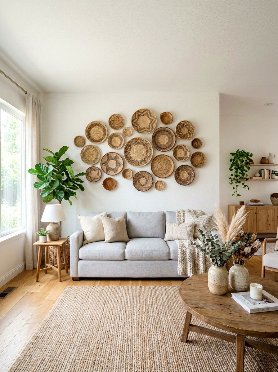 Woven Wall Baskets - 25 Spring Woven Decor Ideas