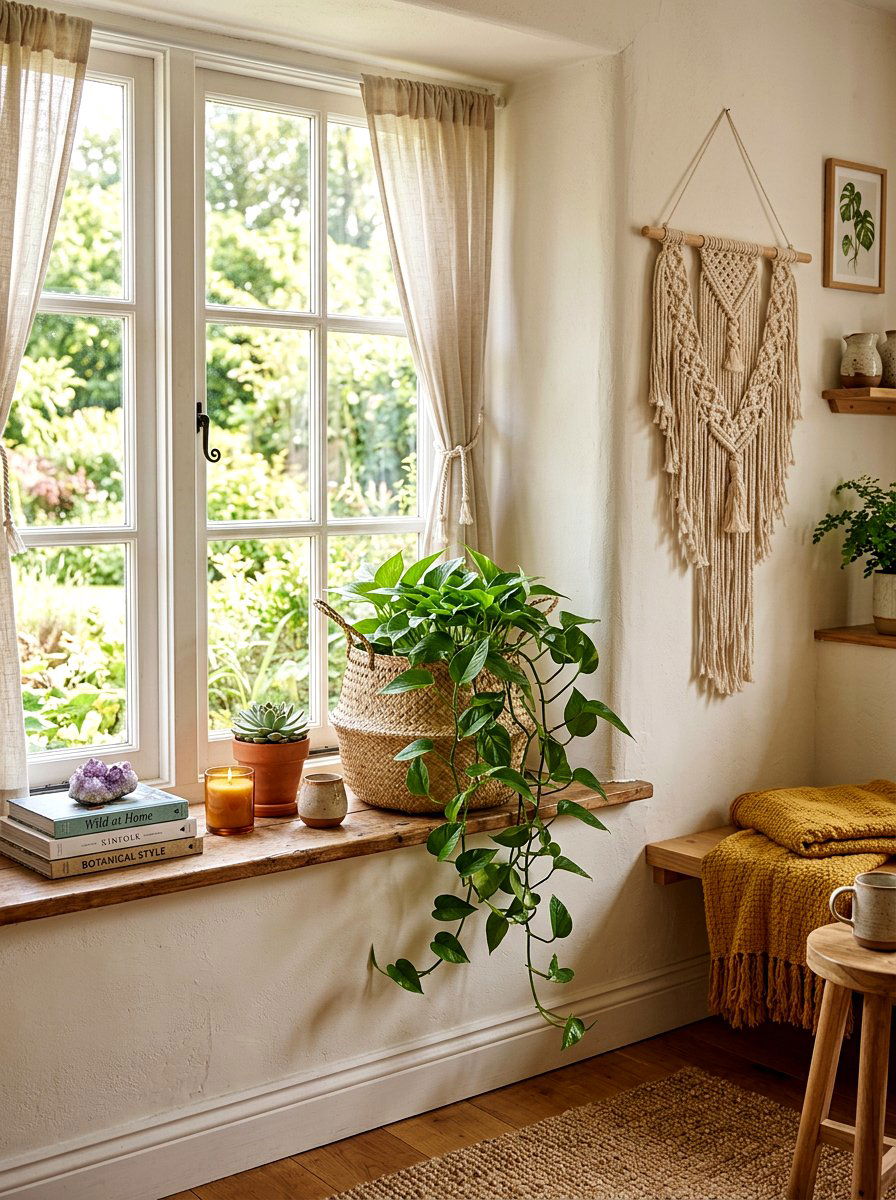 Woven basket - 25 Spring Window Sill Decor Ideas