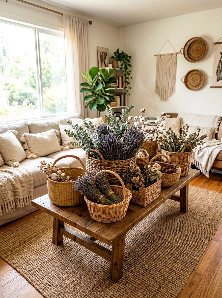 Woven basket display - 25 Spring Bloom Bar Ideas