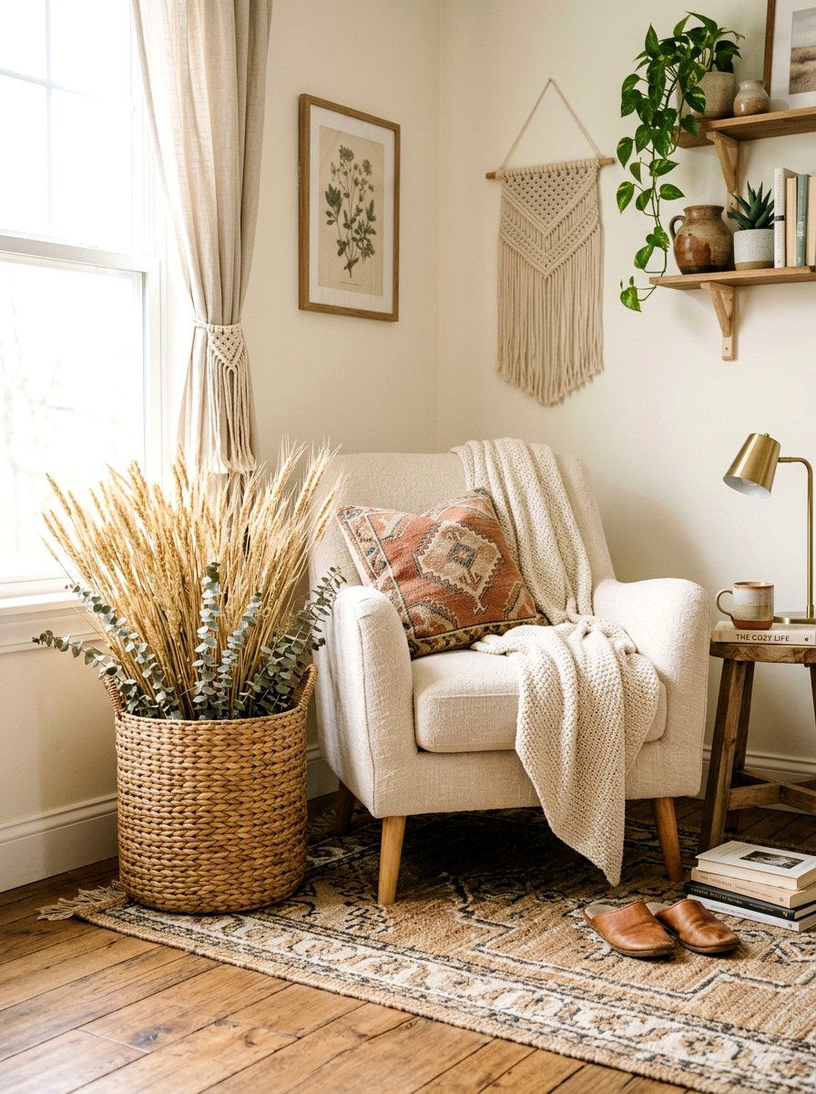 Woven basket grass decor - 25 Spring Wheat Grass Decor Ideas