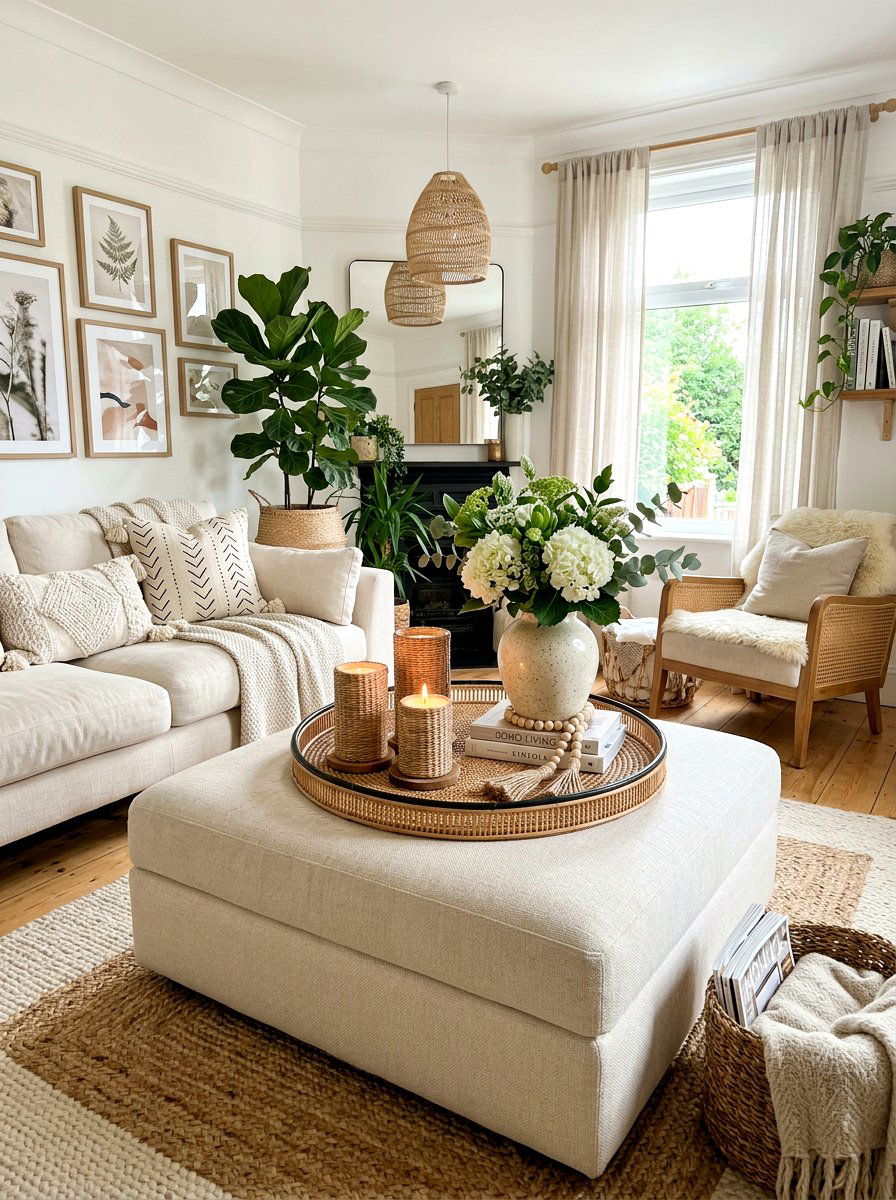 Woven basket pillar candle decor - 25 Spring Pillar Candle Ideas