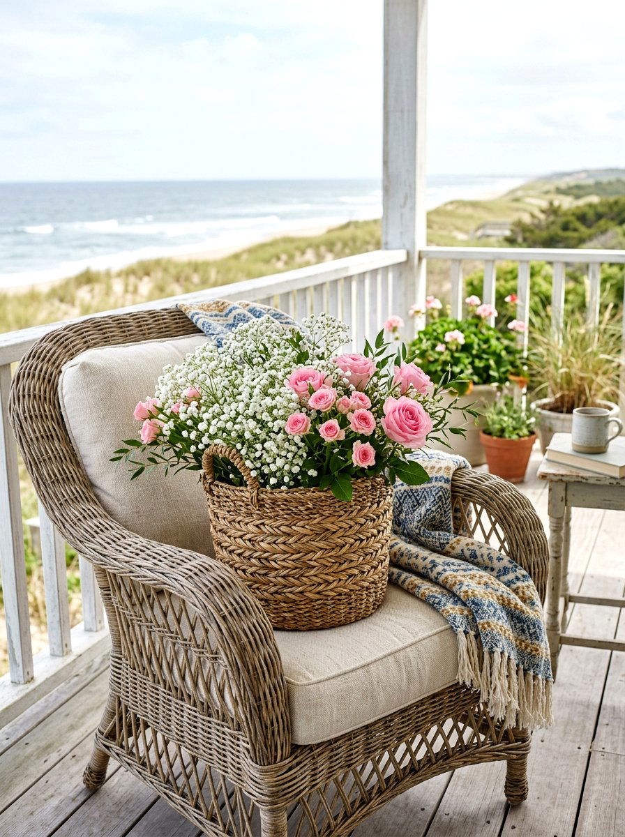 Woven basket planter - 25 Spring Planter Ideas