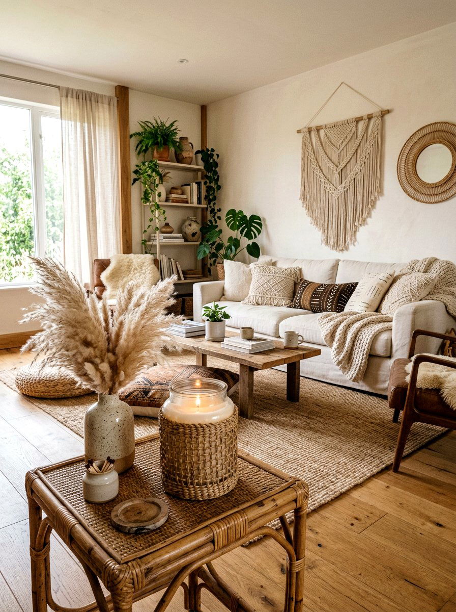 Woven candle sleeve - 25 Spring Candle Decor Ideas