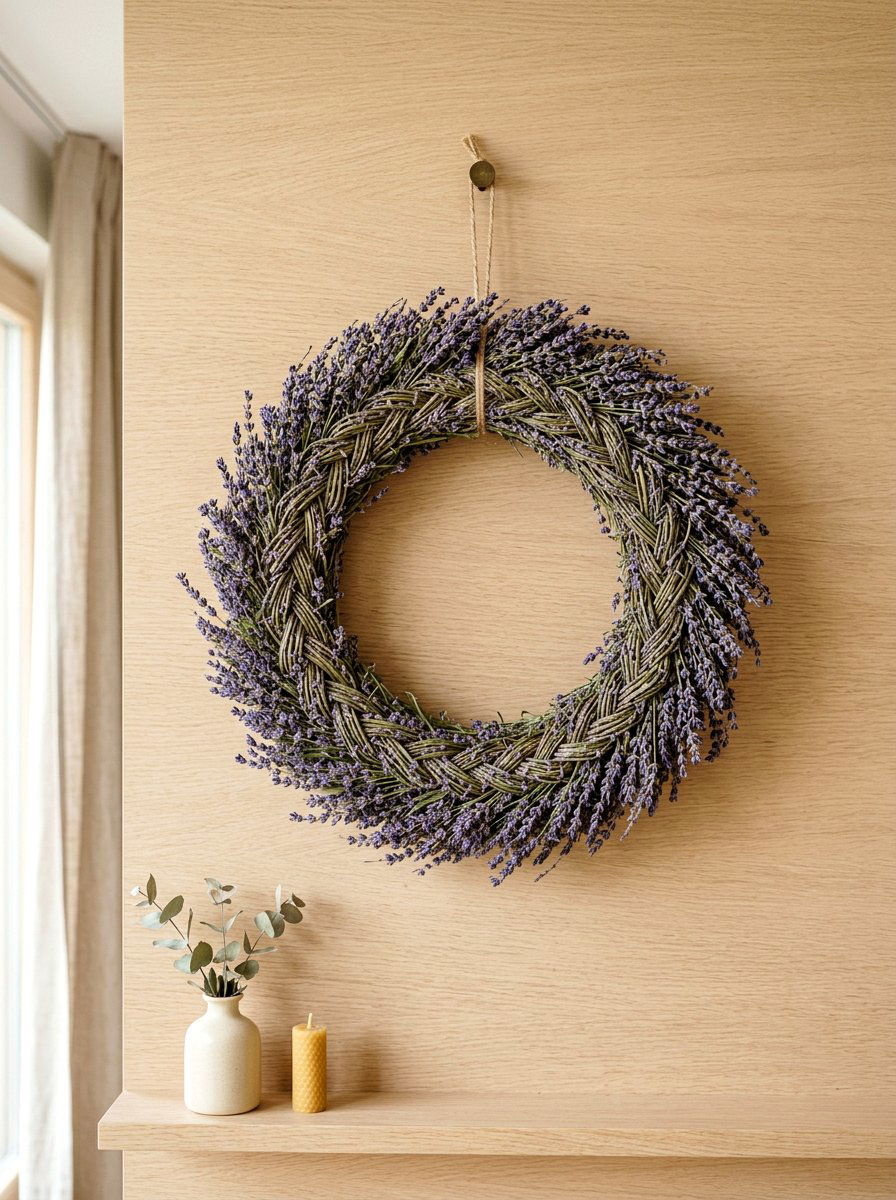 Woven lavender wreath - 25 Spring Lavender Wreath Ideas