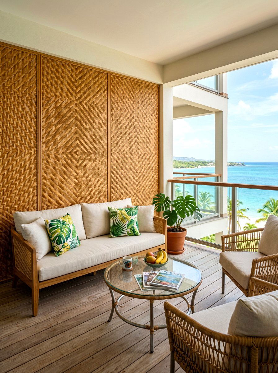 Woven rattan panel - 25 Spring Balcony Privacy Screen Ideas