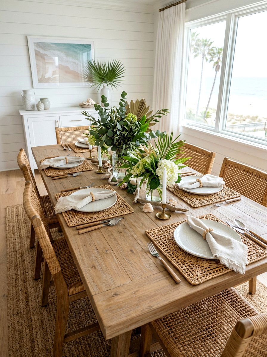 Woven rattan table accessory - 25 Spring Bridesmaid Luncheon Ideas