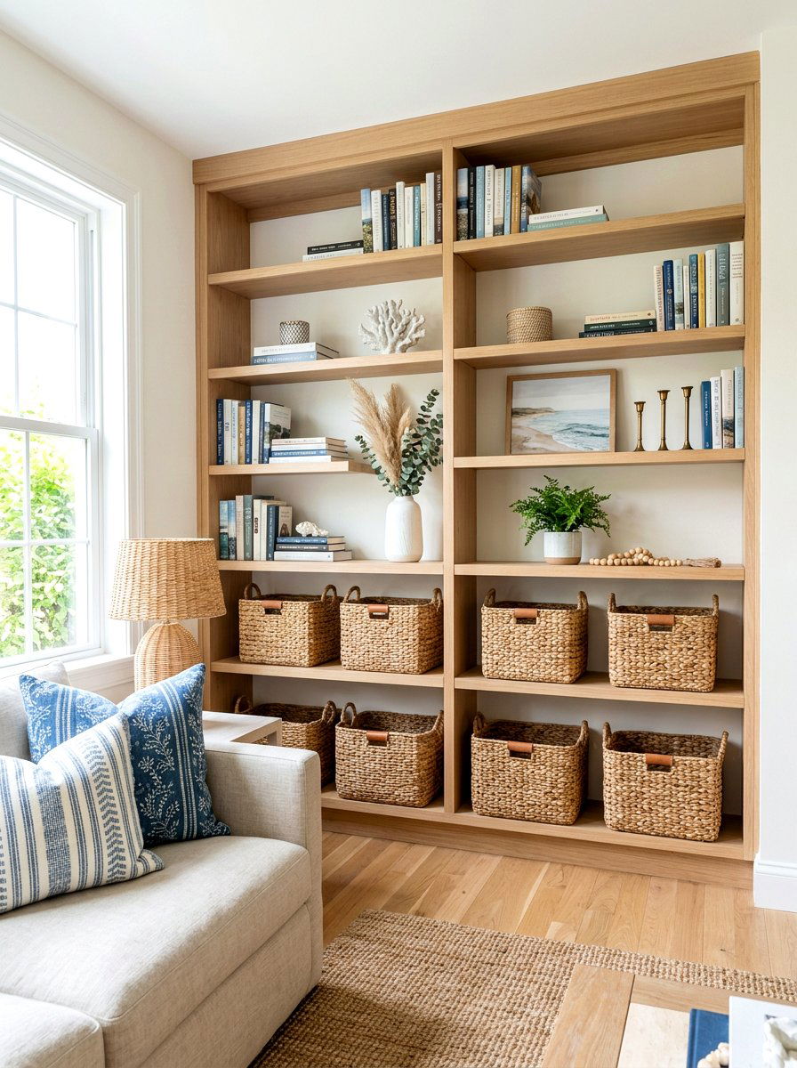 Woven storage baskets - 25 Spring Decorating Tips for Small Spaces