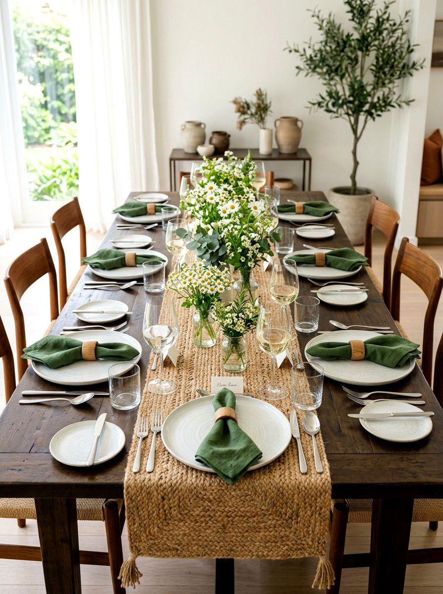 Woven table runner - 25 Spring Weaving Decor Ideas