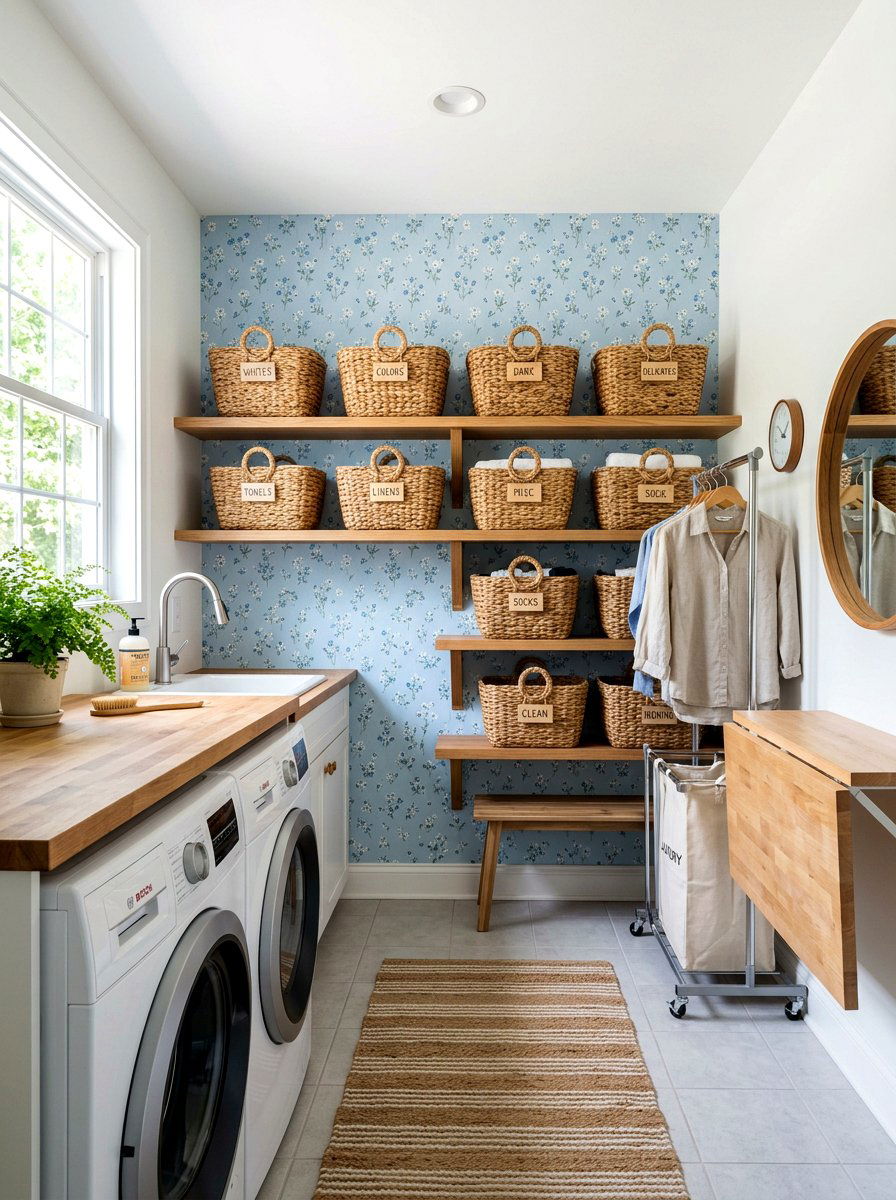 Woven wicker basket - 25 Spring Vintage Decor Ideas