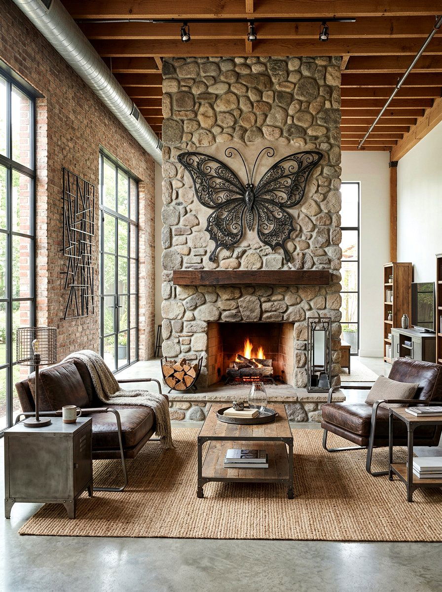 Wrought Iron Butterfly - 25 Spring Butterfly Wall Decor Ideas