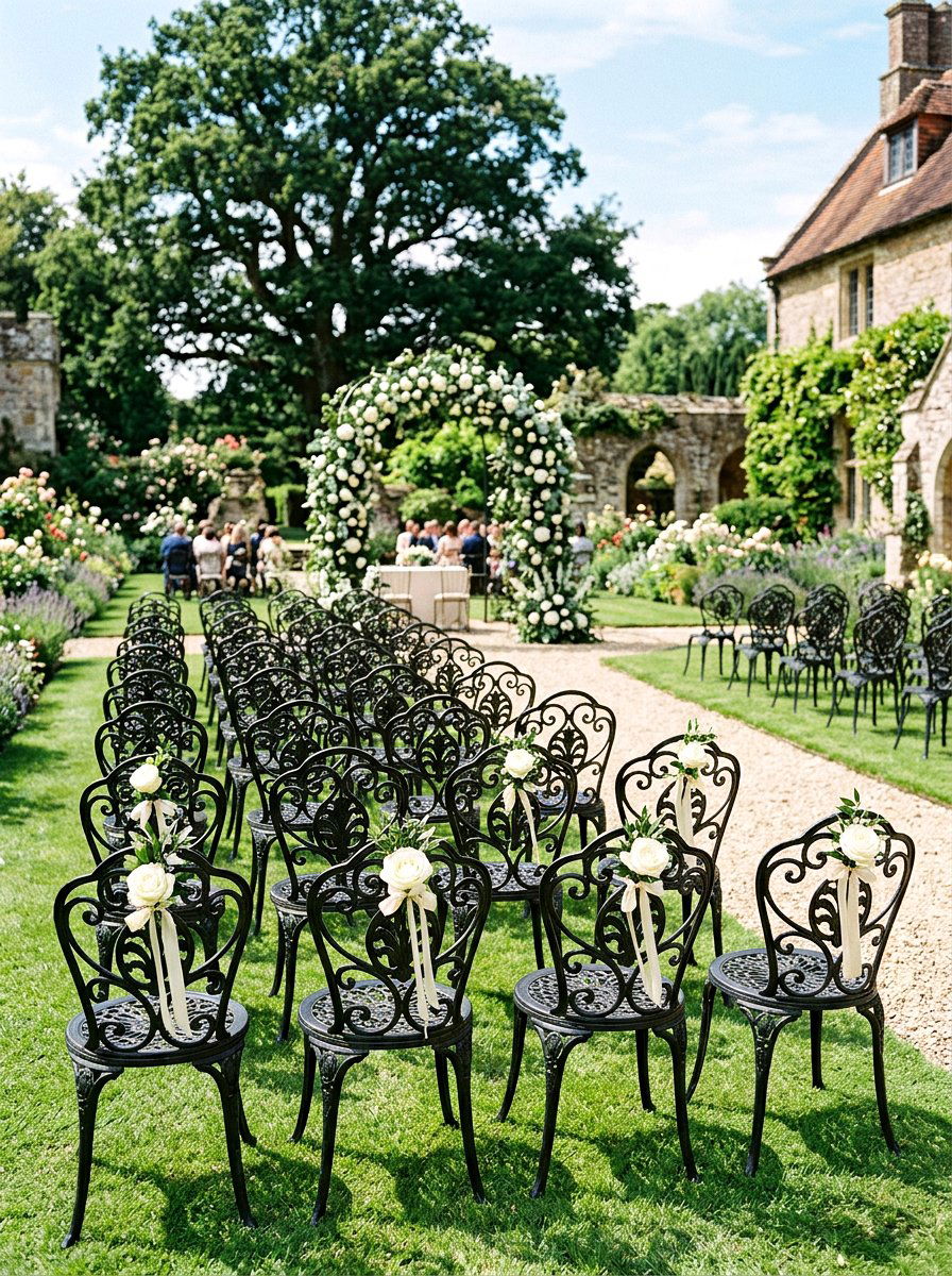 Wrought Iron Chair - 25 Spring Wedding Chair Decor Ideas