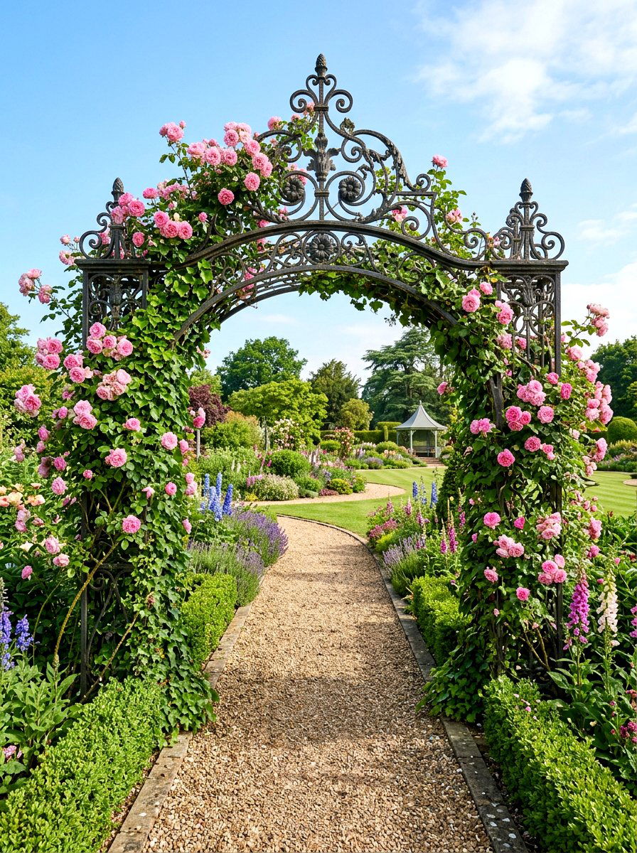 Wrought Iron Garden Arches - 25 Spring Metal Garden Decor Ideas