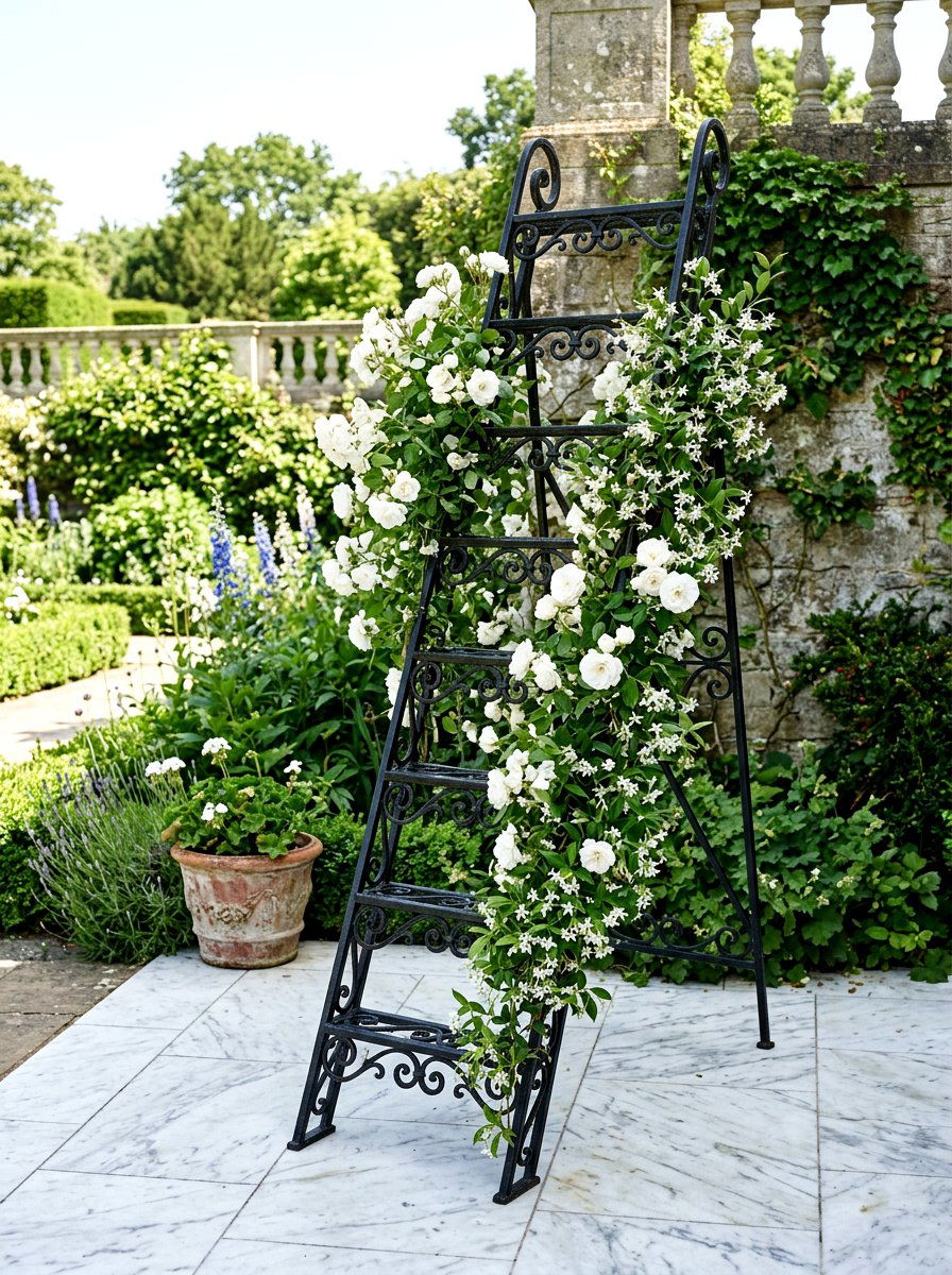 Wrought Iron Garden Ladder - 25 Spring Garden Ladder Display Ideas