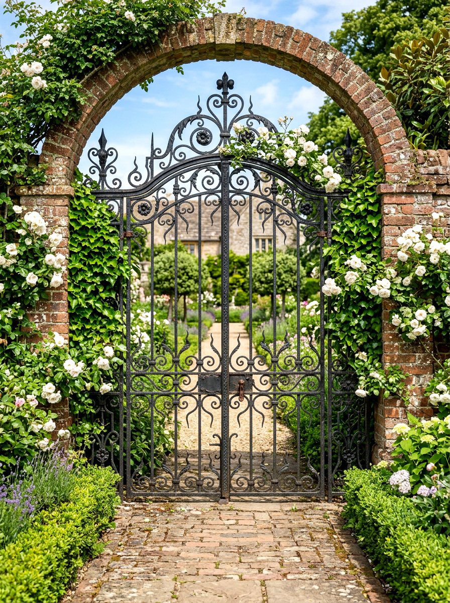 Wrought Iron Gate Ivy - 25 Spring Backdrop Ideas