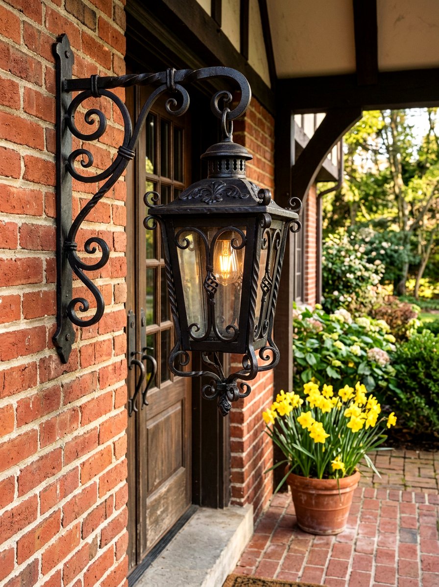 Wrought Iron Lantern - 25 Spring Lantern Ideas for Porch
