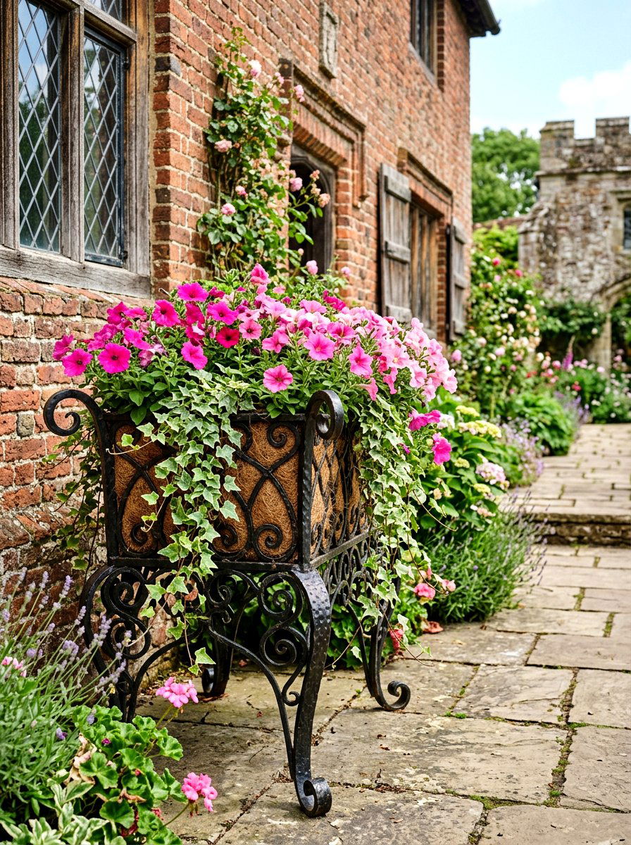 Wrought Iron Planter - 25 Spring Window Box Planter Ideas