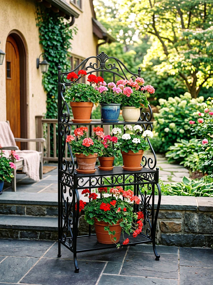 Wrought Iron Planter Stand - 25 Spring Sidewalk Planter Ideas