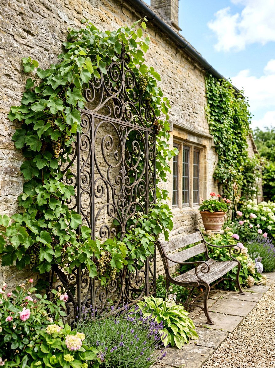 Wrought Iron Trellis - 25 Spring Trellis Decor Ideas