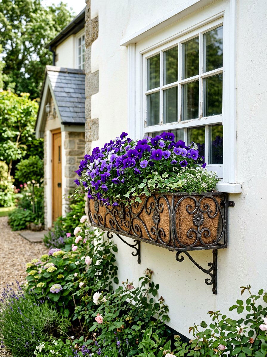 Wrought Iron Window Boxes - 25 Spring Metal Garden Decor Ideas