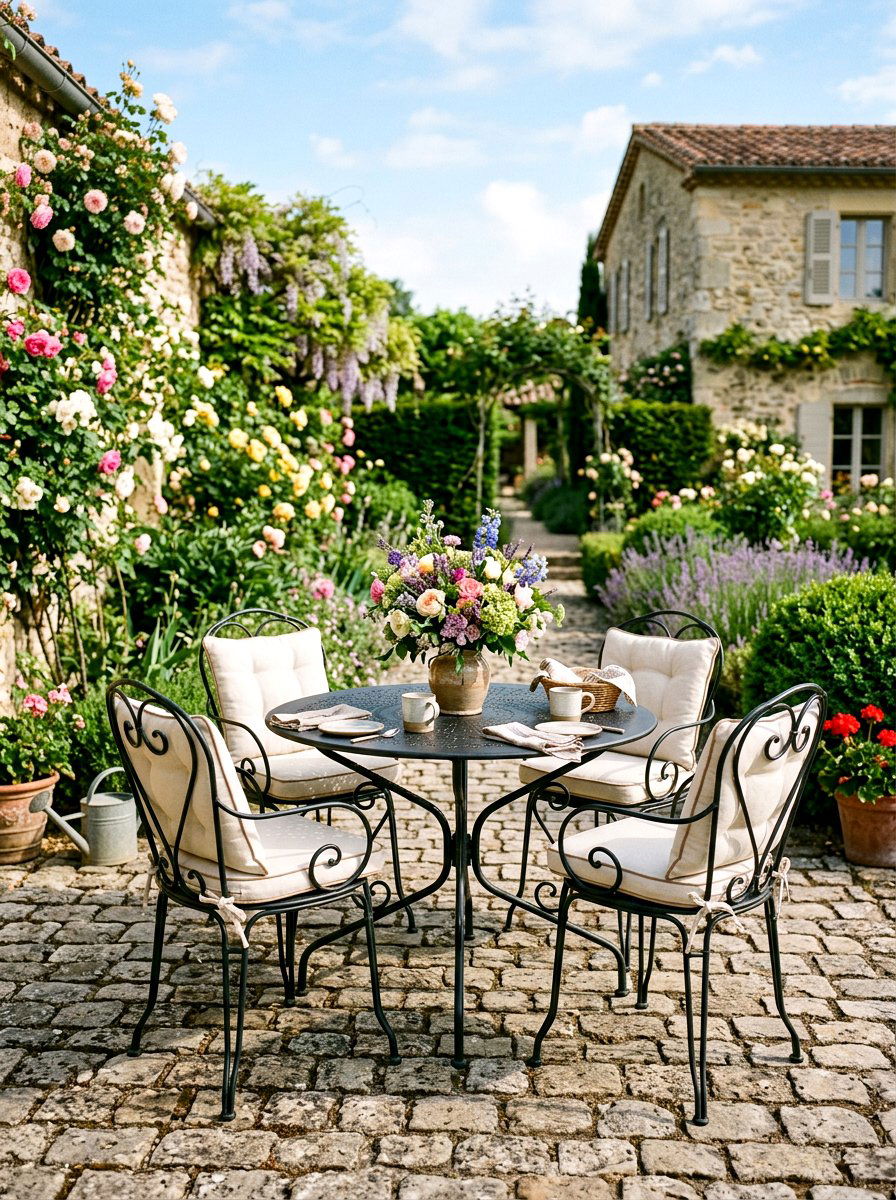 Wrought iron patio set - 25 Spring Outdoor Furniture Decor Ideas