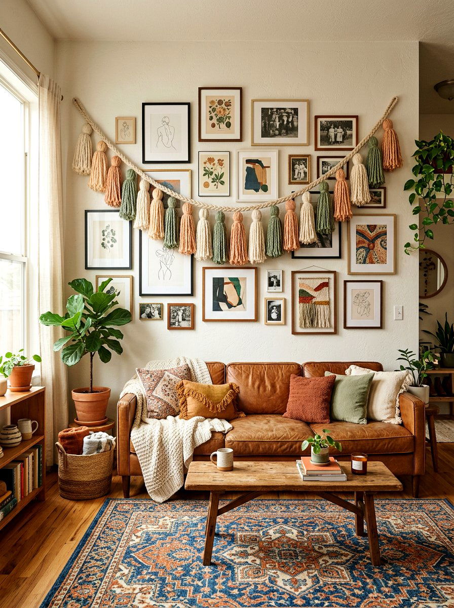 Yarn Tassel Garland - 25 Spring DIY Garland Ideas