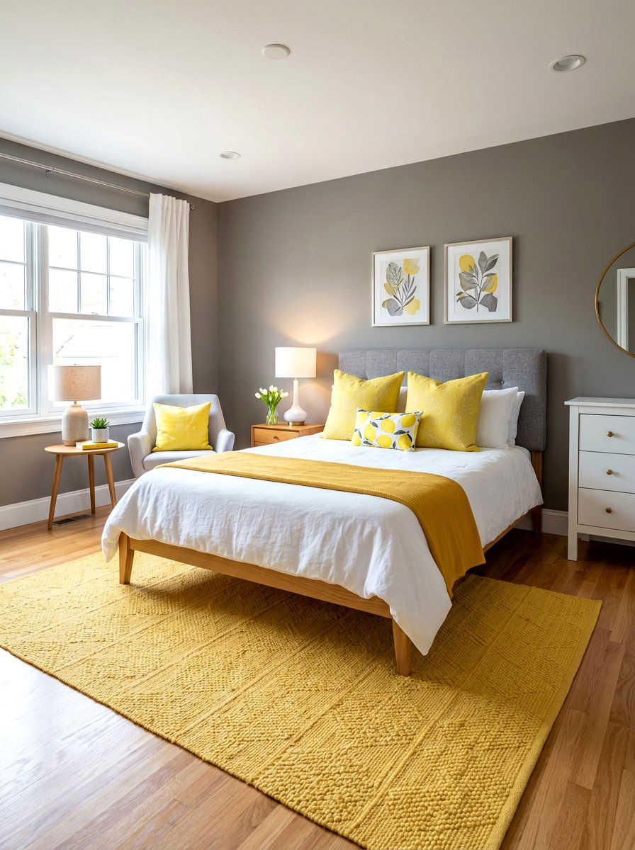 Yellow Accents - 25 Spring Guest Room Decor Ideas