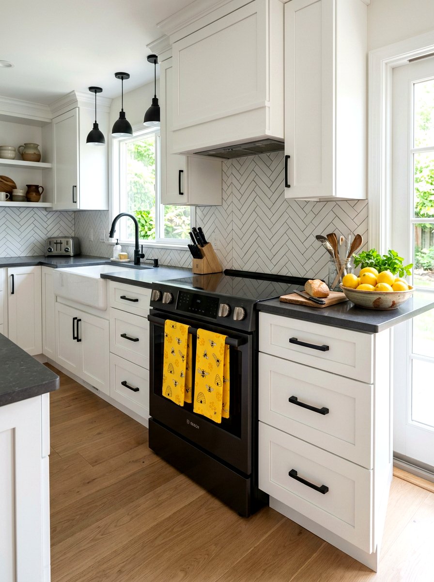 Yellow Bee Tea Towel - 25 Spring Bee Decor Ideas for Kitchen