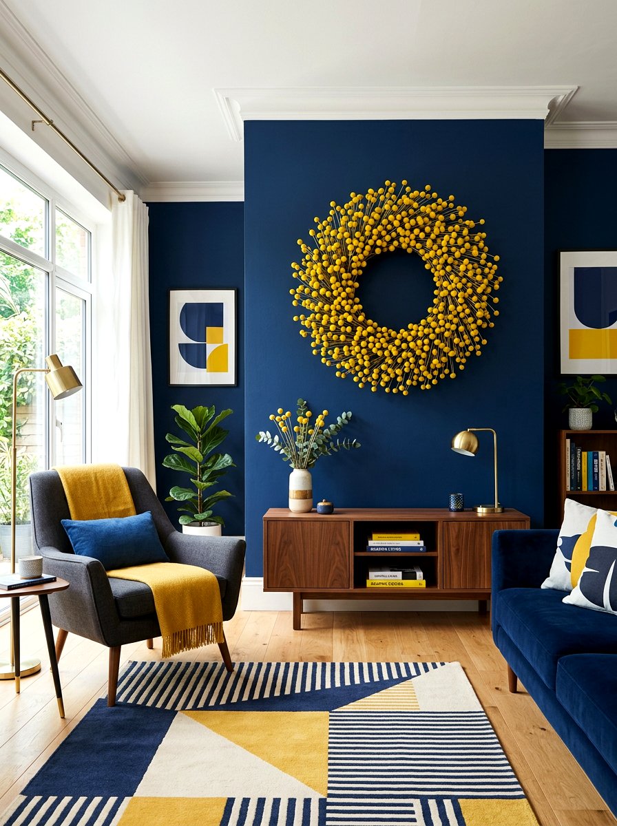 Yellow Billy Ball Wreath - 25 Spring Dried Floral Wreath Ideas