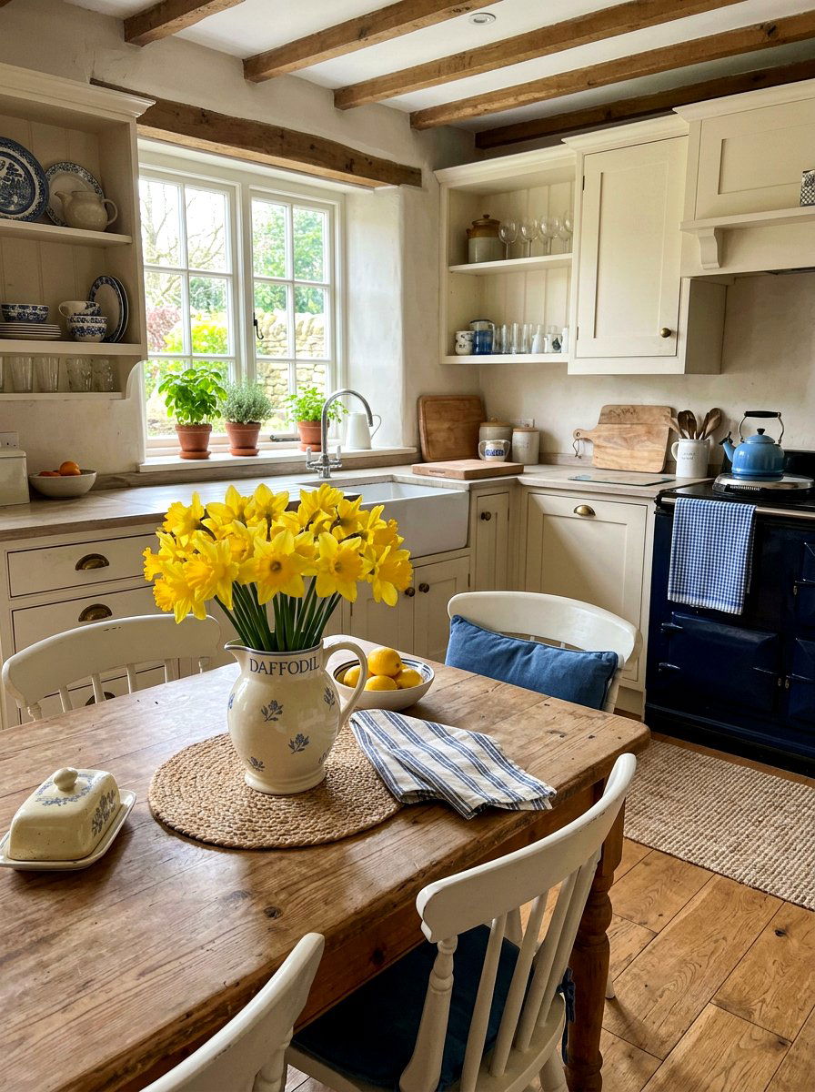 Yellow Daffodil Centerpiece - 25 Spring Tablescape Ideas